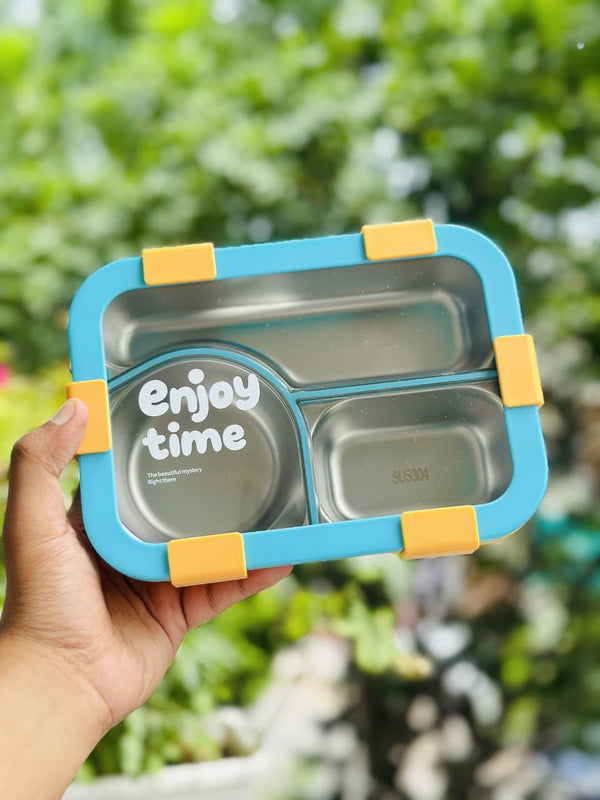 3- grid stainless steel lunch box