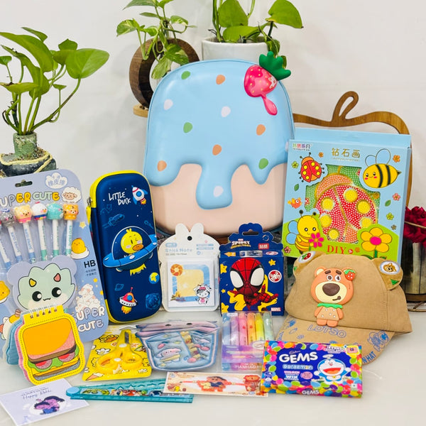 Rakhi Gifting hamper with a bag and stationary