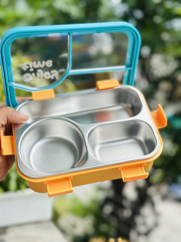 3- grid stainless steel lunch box