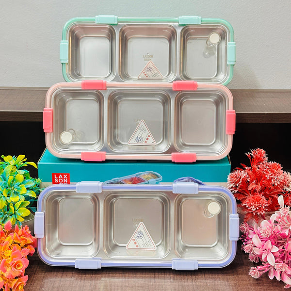 3 grid sleek design lunch box