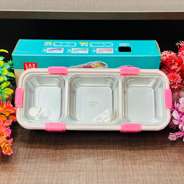 3 grid sleek design lunch box